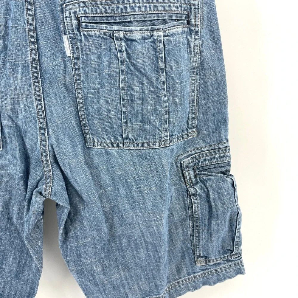 Levis SilverTab Blue Denim Cargo Shorts Mens W36 Baggy Y2K‎ Skate Grunge